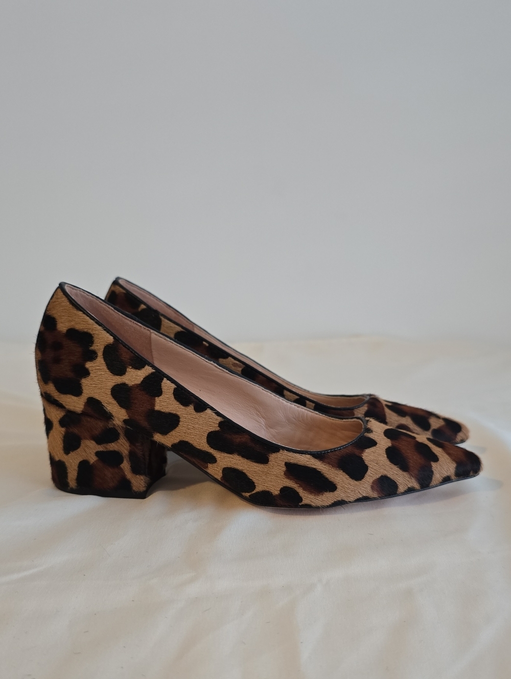 Laney By J.Crew Leopard Print Calf Hair Block Heel Pumps